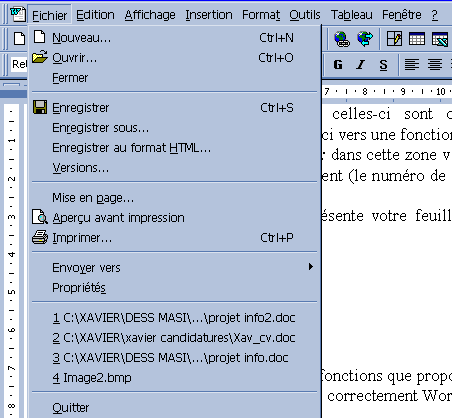 menu fic