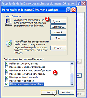 Menu Dmarrer classique